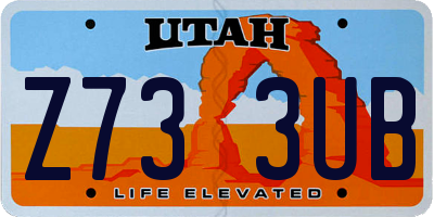 UT license plate Z733UB