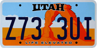 UT license plate Z733UI