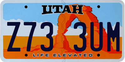 UT license plate Z733UM