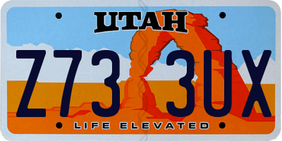 UT license plate Z733UX