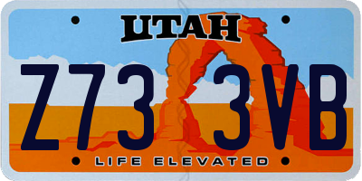 UT license plate Z733VB