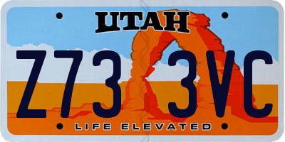 UT license plate Z733VC
