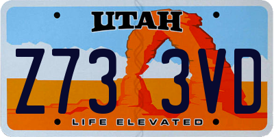UT license plate Z733VD