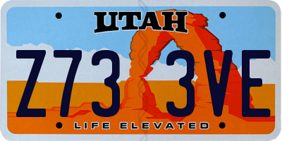 UT license plate Z733VE