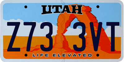 UT license plate Z733VT
