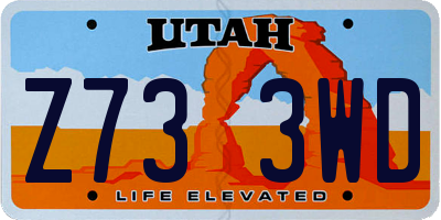 UT license plate Z733WD