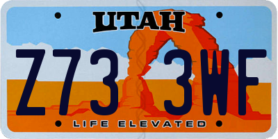 UT license plate Z733WF