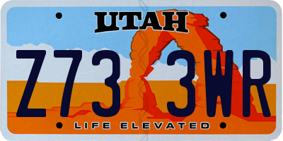 UT license plate Z733WR