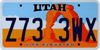 UT license plate Z733WX