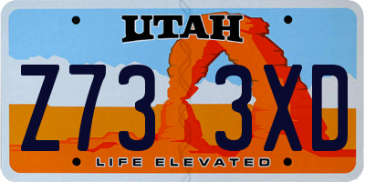 UT license plate Z733XD
