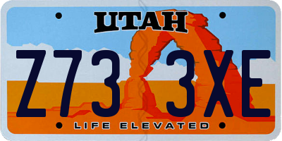 UT license plate Z733XE