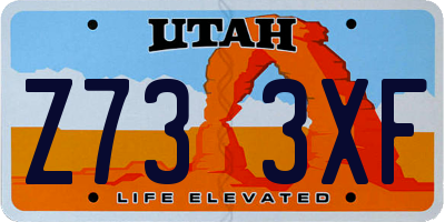 UT license plate Z733XF