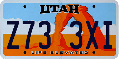 UT license plate Z733XI