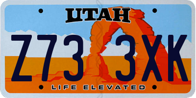 UT license plate Z733XK