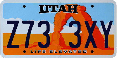 UT license plate Z733XY