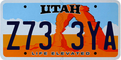 UT license plate Z733YA