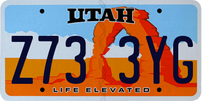 UT license plate Z733YG