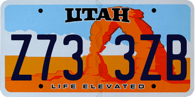 UT license plate Z733ZB