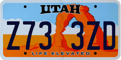 UT license plate Z733ZD