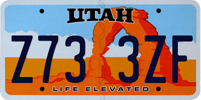 UT license plate Z733ZF