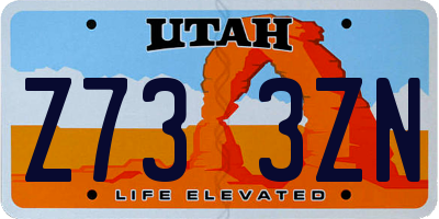 UT license plate Z733ZN