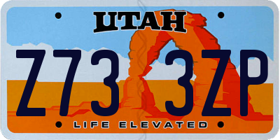 UT license plate Z733ZP