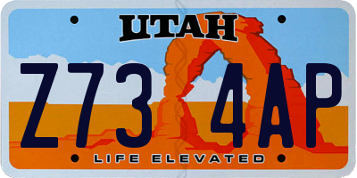 UT license plate Z734AP