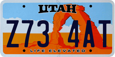 UT license plate Z734AT