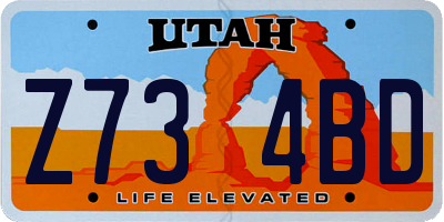 UT license plate Z734BD