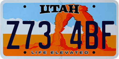 UT license plate Z734BF