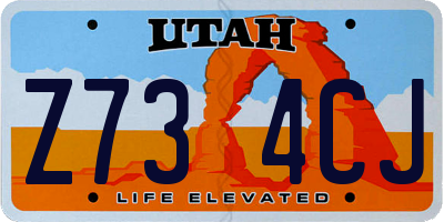UT license plate Z734CJ