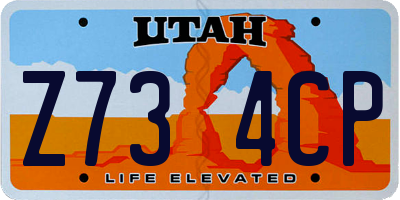 UT license plate Z734CP