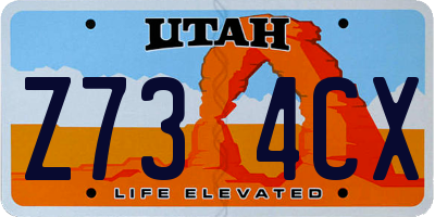 UT license plate Z734CX
