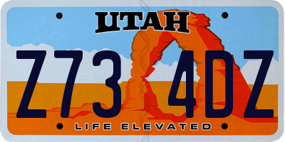 UT license plate Z734DZ