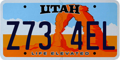 UT license plate Z734EL