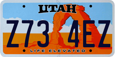 UT license plate Z734EZ