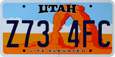 UT license plate Z734FC