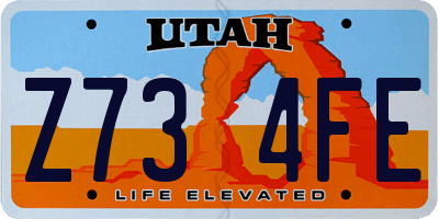 UT license plate Z734FE