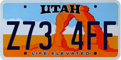 UT license plate Z734FF