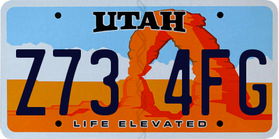 UT license plate Z734FG