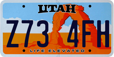 UT license plate Z734FH