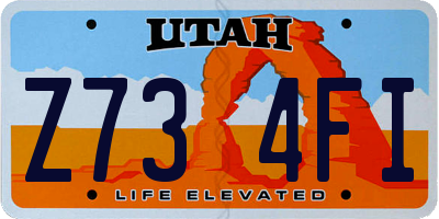 UT license plate Z734FI
