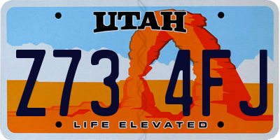 UT license plate Z734FJ