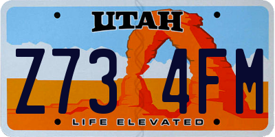 UT license plate Z734FM