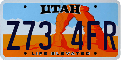 UT license plate Z734FR