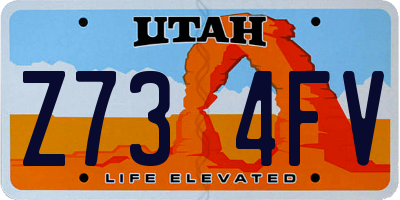 UT license plate Z734FV