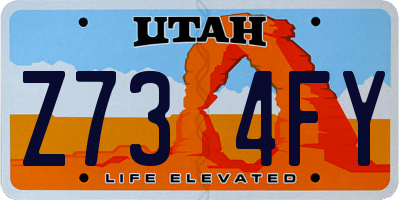 UT license plate Z734FY