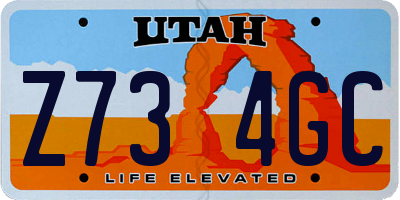 UT license plate Z734GC