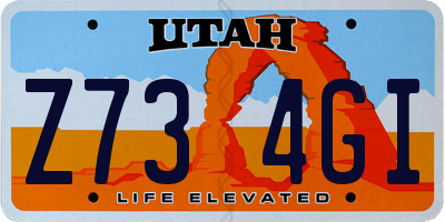 UT license plate Z734GI