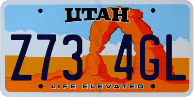 UT license plate Z734GL